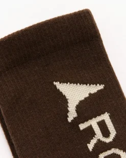 Logo Socks in Dark Brown