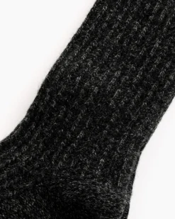 Long Reversed Rib Knee Socks in Anthracite
