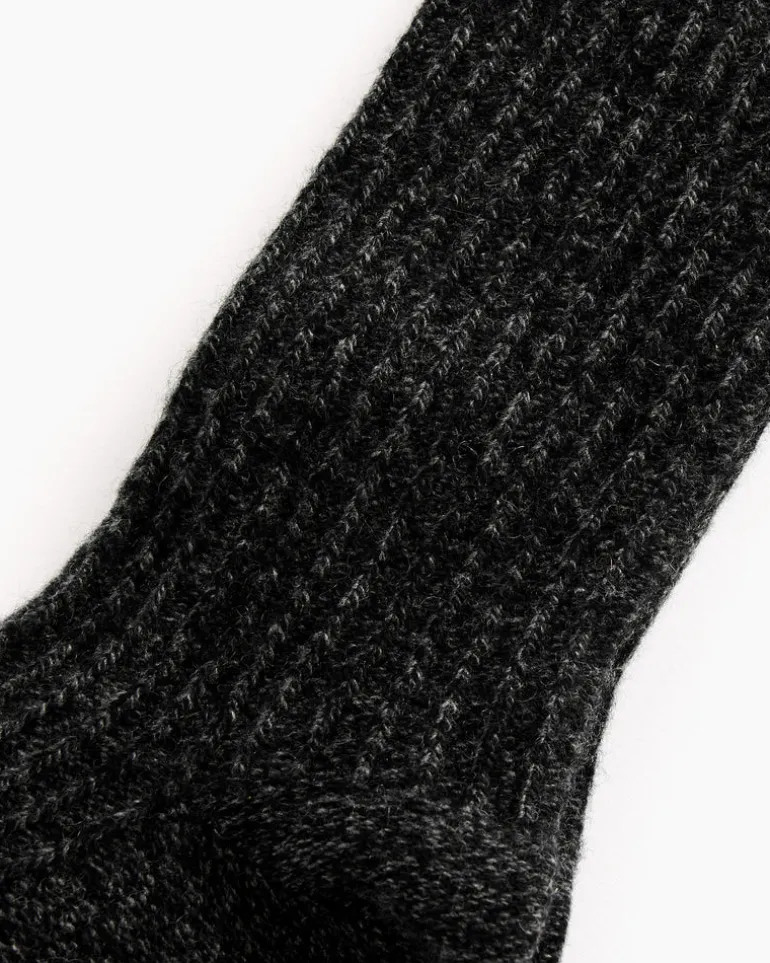 Long Reversed Rib Knee Socks in Anthracite