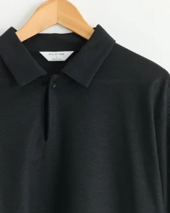 Long Sleeve Polo in Black