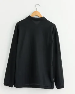 Long Sleeve Polo in Black