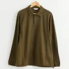 Long Sleeve Polo in Khaki Brown