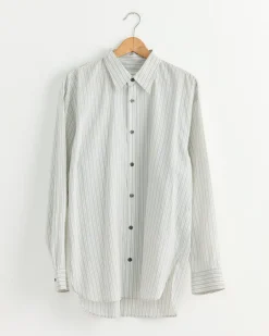 Loose Cotton Shirt in Light Grey