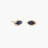 Marquise Studs in 14K / Dark Blue Sapphire