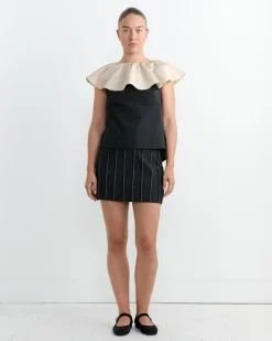 Maude Top in Champagne/Black