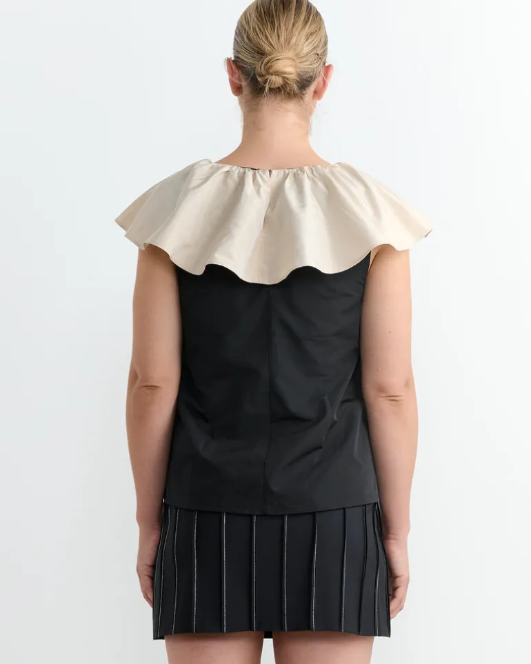 Maude Top in Champagne/Black