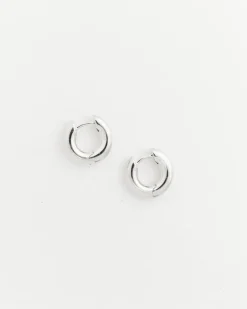 Medium Bagel Hoops in Sterling Silver