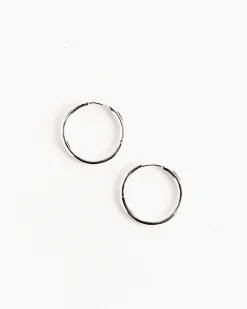 Medium Seamless Hoops in Silver Tone