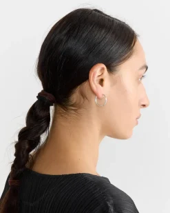 Medium Seamless Hoops in Silver Tone