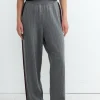 Merino Pointelle Pant in Grey