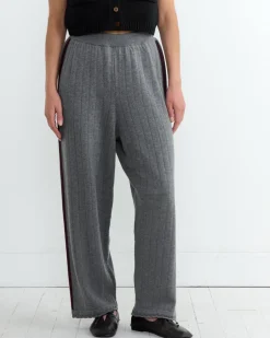 Merino Pointelle Pant in Grey