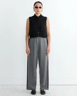 Merino Pointelle Pant in Grey