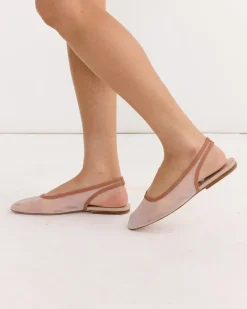 Mesh Slingback Flats in Blush
