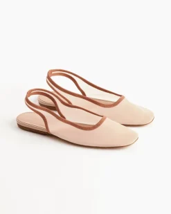 Mesh Slingback Flats in Blush