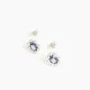 Mini Bamboo Earrings in Gold/Blue