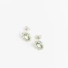Mini Bamboo Earrings in Gold/Green
