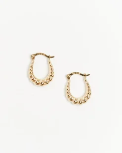 Mini Bubble Hoop Earrings in 14k Yellow Gold