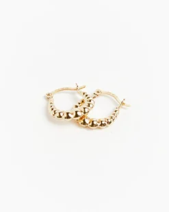 Mini Bubble Hoop Earrings in 14k Yellow Gold