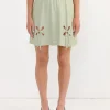 Mini Petal Skirt in Swamp Green