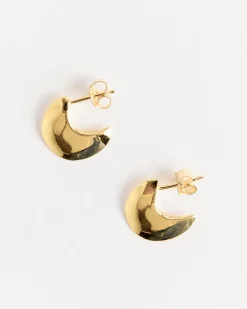 Mini Saucer Hoops in Gold Plated Bronze