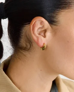 Mini Saucer Hoops in Gold Plated Bronze