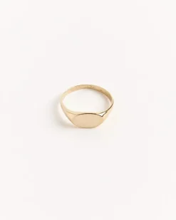 Mini Signet Pinky Ring in 14K Yellow Gold