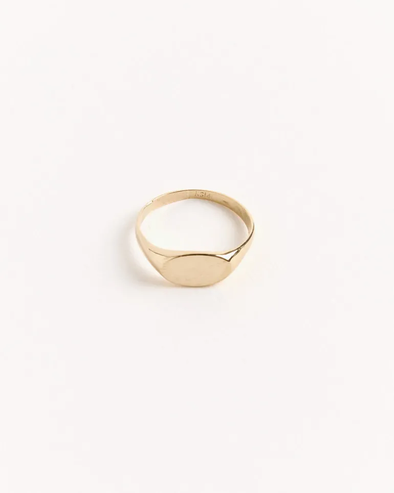 Mini Signet Pinky Ring in 14K Yellow Gold