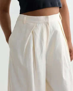 Minimal Fold Trouser in Ivory