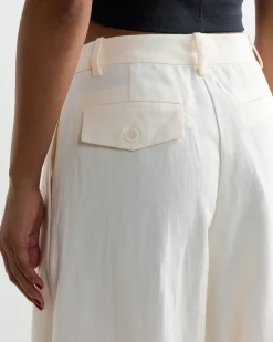 Minimal Fold Trouser in Ivory