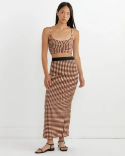 Native Skirt in Brown Check
