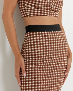 Native Skirt in Brown Check