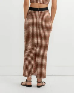 Native Skirt in Brown Check