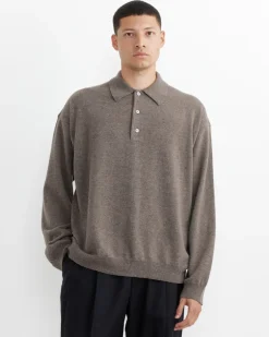 Noe Polo in Stone Melange