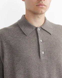 Noe Polo in Stone Melange