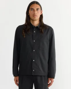 Notte Shirt in Silky Cotton Poplin Black