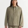 Notte Shirt in Silky Cotton Poplin Olive