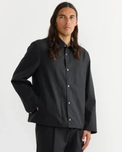 Notte Shirt in Silky Cotton Poplin Black