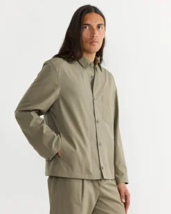 Notte Shirt in Silky Cotton Poplin Olive