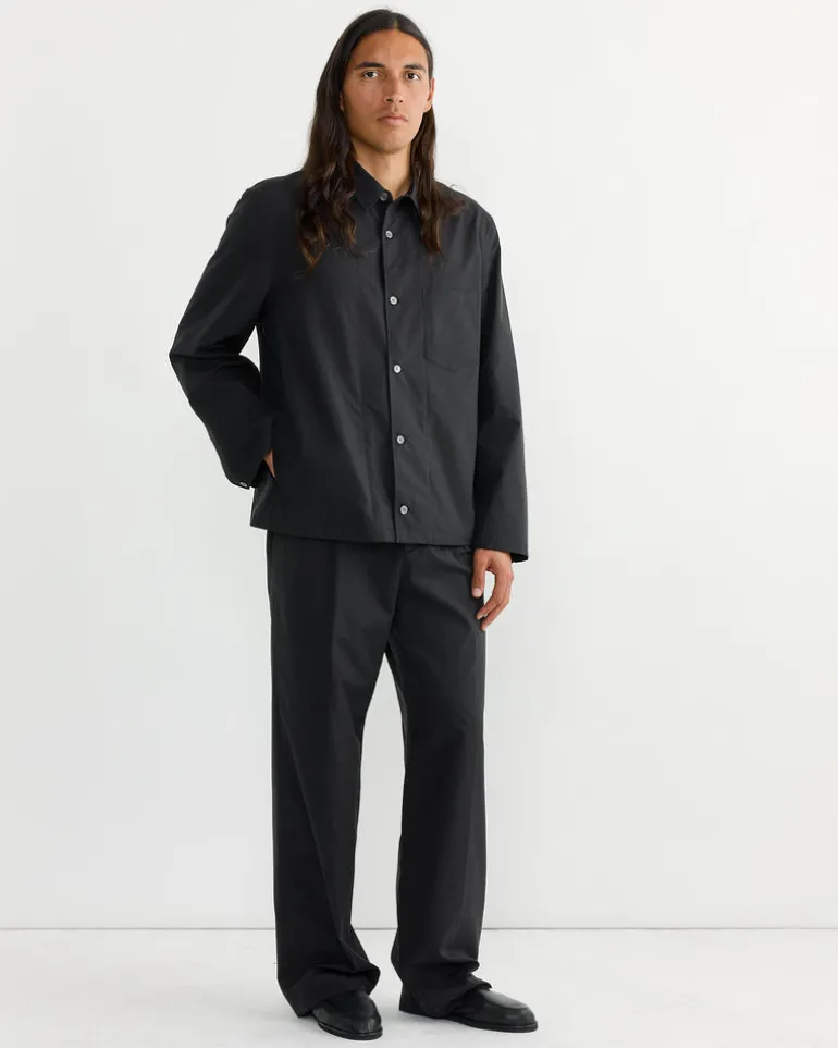 Notte Shirt in Silky Cotton Poplin Black