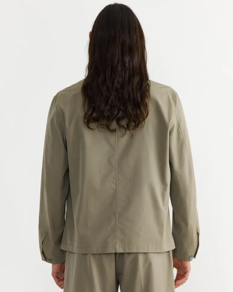 Notte Shirt in Silky Cotton Poplin Olive