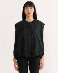 Nylon Blousant Vest in Black