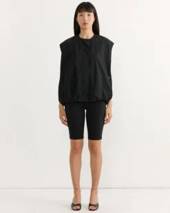Nylon Blousant Vest in Black