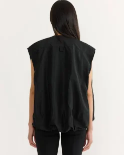 Nylon Blousant Vest in Black
