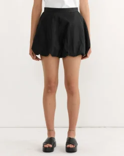 Nylon Bubble Short in Black