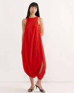 Nylon Jalouise Dress in Lava
