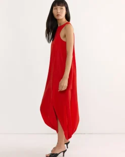 Nylon Jalouise Dress in Lava