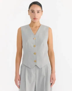 Occa Vest in Grey Brown Melange