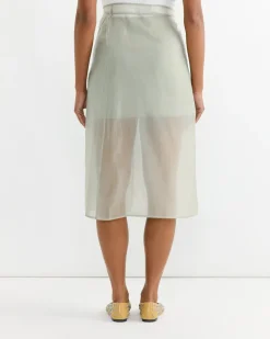 Organza Wrap Skirt in Light Green