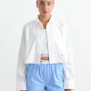 Oversized Cropped Shirt in White