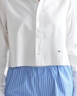Oversized Cropped Shirt in White